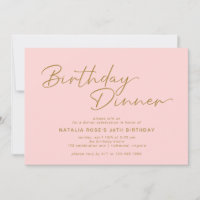Blush Pink & Gold | Simple Elegant Birthday Dinner
