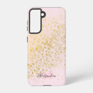 Blush Pink Gold Sparkle Samsung Galaxy Case
