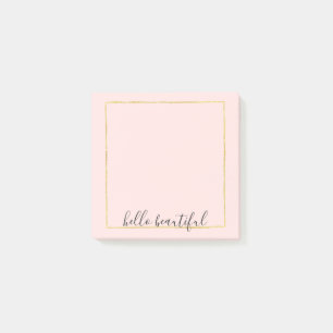 Blush Pink Gold Square Post-it Notes