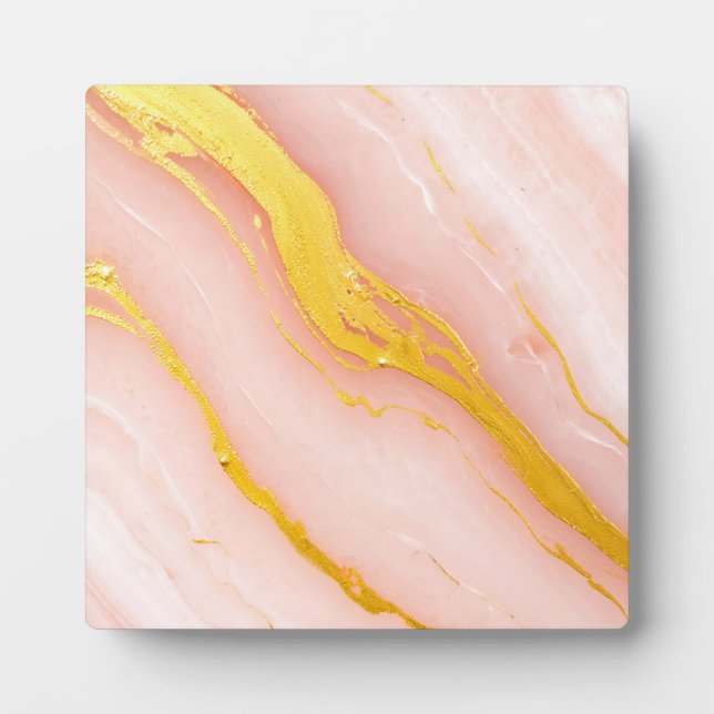 Blush Pink Gold Veined Marble Plaque (Front)