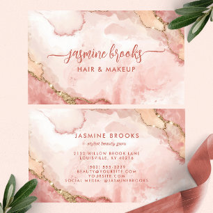 Blush Pink Gold Watercolor  Business Card