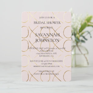 Blush Pink Gold XOXO Bridal Shower Invitation