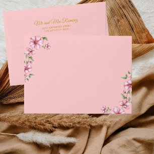 Blush Pink Golden Mis Quince Glitter Quinceañera Envelope