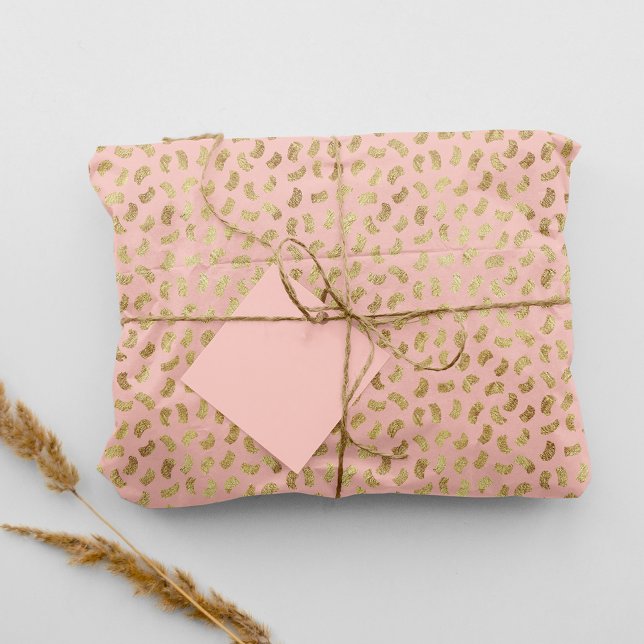 Blush Pink Golden Paint Strokes #FFCEC7 Tissue Paper (Creator Uploaded)