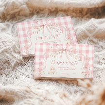 Blush Pink Goose Diaper Raffle Gingham Baby Shower