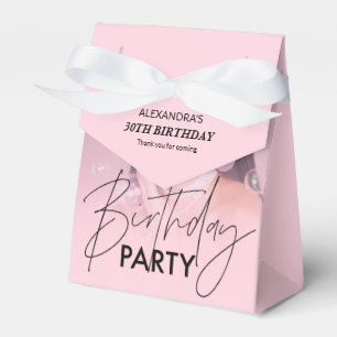 Blush Pink Gradient Photo Birthday Favour Boxes