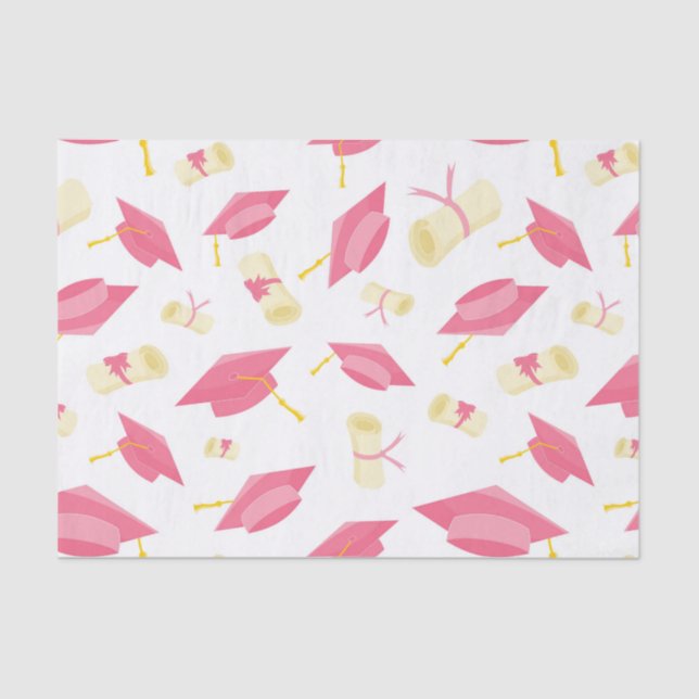 Blush Pink Graduation Theme Tissue Paper (Front)