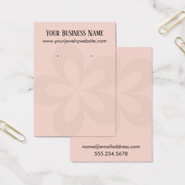 Blush Pink Graphic Flower 1 Earring Holder Display (Office)