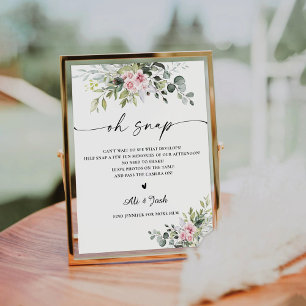 Blush Pink Greenery Bridal Shower Oh Snap Sign