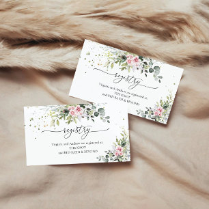 Blush Pink Greenery Bridal Shower Registry Enc Enclosure Card