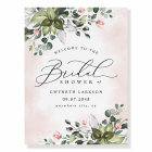 Blush Pink Greenery Bridal Shower Welcome Sign