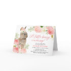 Blush pink greenery Easter bunny girl baby shower