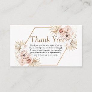 Blush pink greenery eucalyptus floral thank you en enclosure card