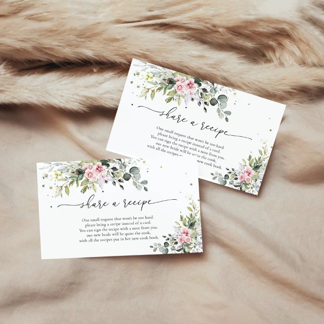 Blush Pink Greenery Recipe Request Card (Creator Uploaded)