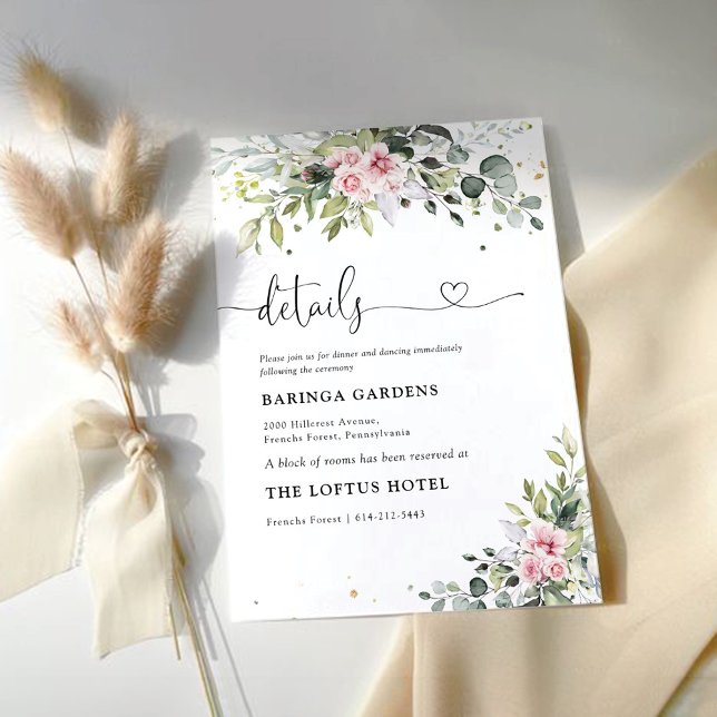 Blush Pink Greenery Wedding Enclosure Card (Creator Uploaded)