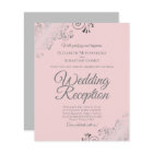 Blush Pink & Grey BUDGET Wedding Reception Invite