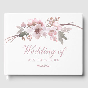 Blush Pink & Grey Floral Wedding Guestbook
