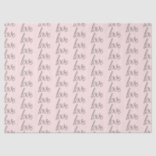 Blush Pink Grey Love Tissue Paper