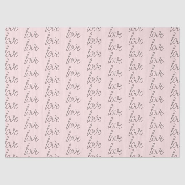 Blush Pink Grey Love Tissue Paper (Front)