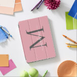 Blush Pink Grey Monogram Feminine Elegant Script iPad Air Cover<br><div class="desc">Modern Blush Pink Grey Elegant Feminine Monogram Girly Stylish Script iPad Cover</div>