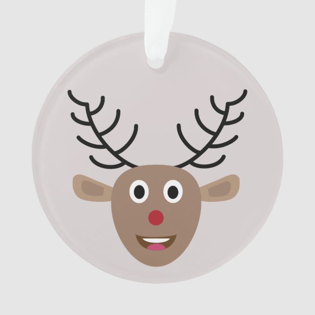 Blush Pink Grey Reindeer Festive Christmas Ornament (Front)