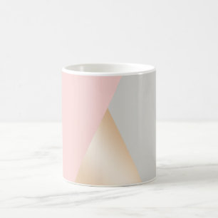 Blush pink, grey & rose gold geometric triangles coffee mug