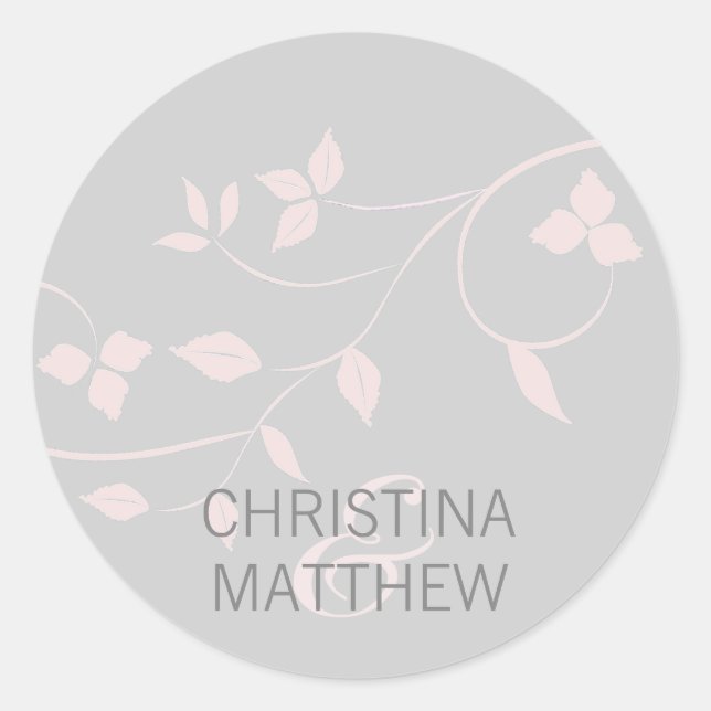 Blush Pink & Grey Wedding Names SEAL (Front)