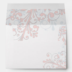Blush Pink Grey White Floral Wedding A7 Envelopes