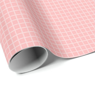 Blush Pink Grid Pattern for Baby Shower, Birthday, Wrapping Paper