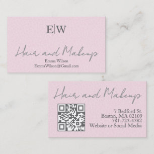  Blush Pink Hair & Beauty Business Card QR Code