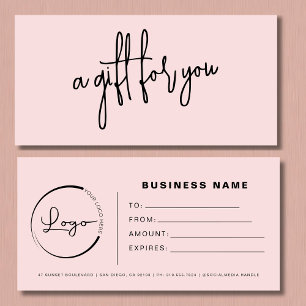 Blush Pink Hair Salon Logo Gift Certificates