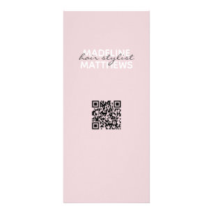 Blush Pink Hair Stylist QR Code Service Price List Rack Card