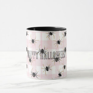Blush Pink Halloween Spiders Mug