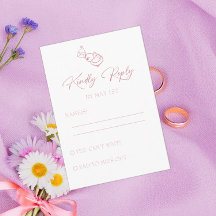 Blush Pink Hand Drawn RSVP Wedding