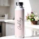 Blush Pink Handwritten Text Elegant Water Bottle<br><div class="desc">Blush Pink Elegant Water Bottle with option to add name with beautiful calligraphy text.  More products with this design are in the collection below.</div>