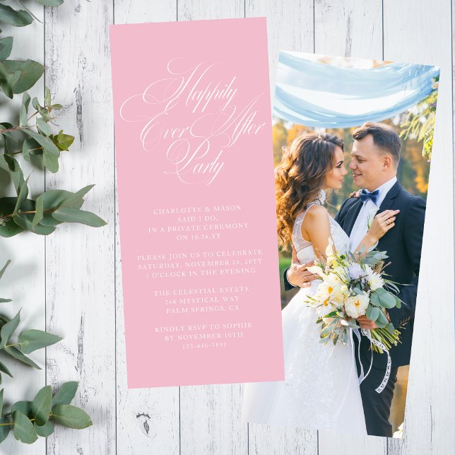 Blush Pink Happily Ever After Wedding Reception Invitation (Creator Uploaded)