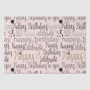 Blush Pink Happy Birthday   Tissue Paper