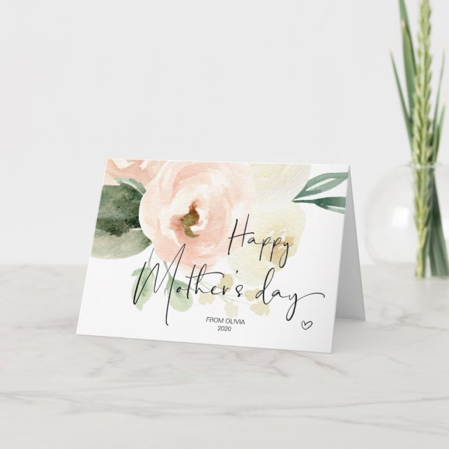 Blush Pink Happy Mother's Day Gift From Daughter Card (Front)