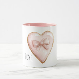 Blush Pink Heart Bow Mug