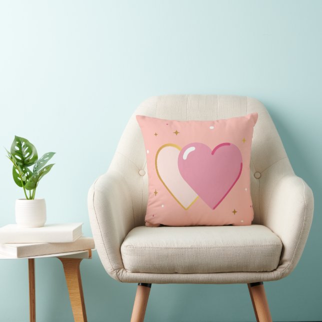 Blush Pink Heart Cushion (Chair)