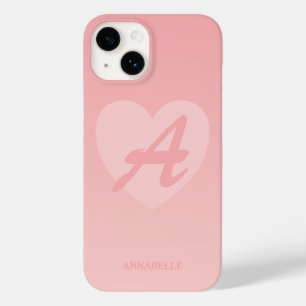 Blush Pink Heart Custom  Case-Mate iPhone 14 Case