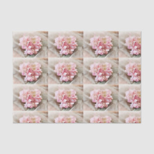 Blush Pink Heart Hydrangea Tiles for decoupage Tissue Paper