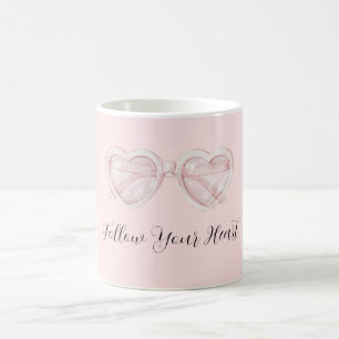 Blush Pink Heart Sunglasses Quote Coffee Mug