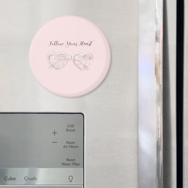 Blush Pink Heart Sunglasses Quote Magnet (In Situ (Fridge))