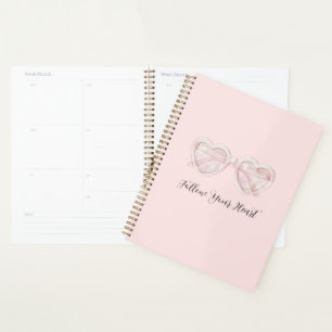 Blush Pink Heart Sunglasses Quote Planner