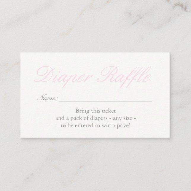 Blush Pink Hearts Diaper Raffle Card (Front)