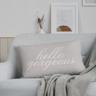 Blush Pink Hello Gorgeous Lumbar Pillow