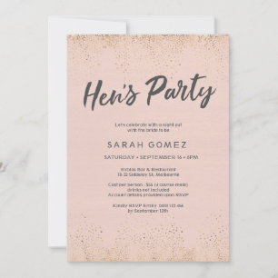 Blush Pink Hen's Party Invitation