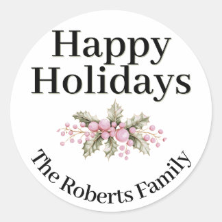 Blush Pink Holly Berry Minimalist Stickers