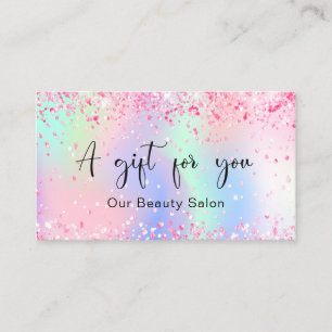 Blush pink holographic QR code gift certificate